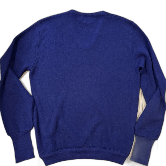 Vintage Izod Lacoste Sweater Mens Large Acrylic V Neck Navy Made In USA XL - Picture 2 of 4